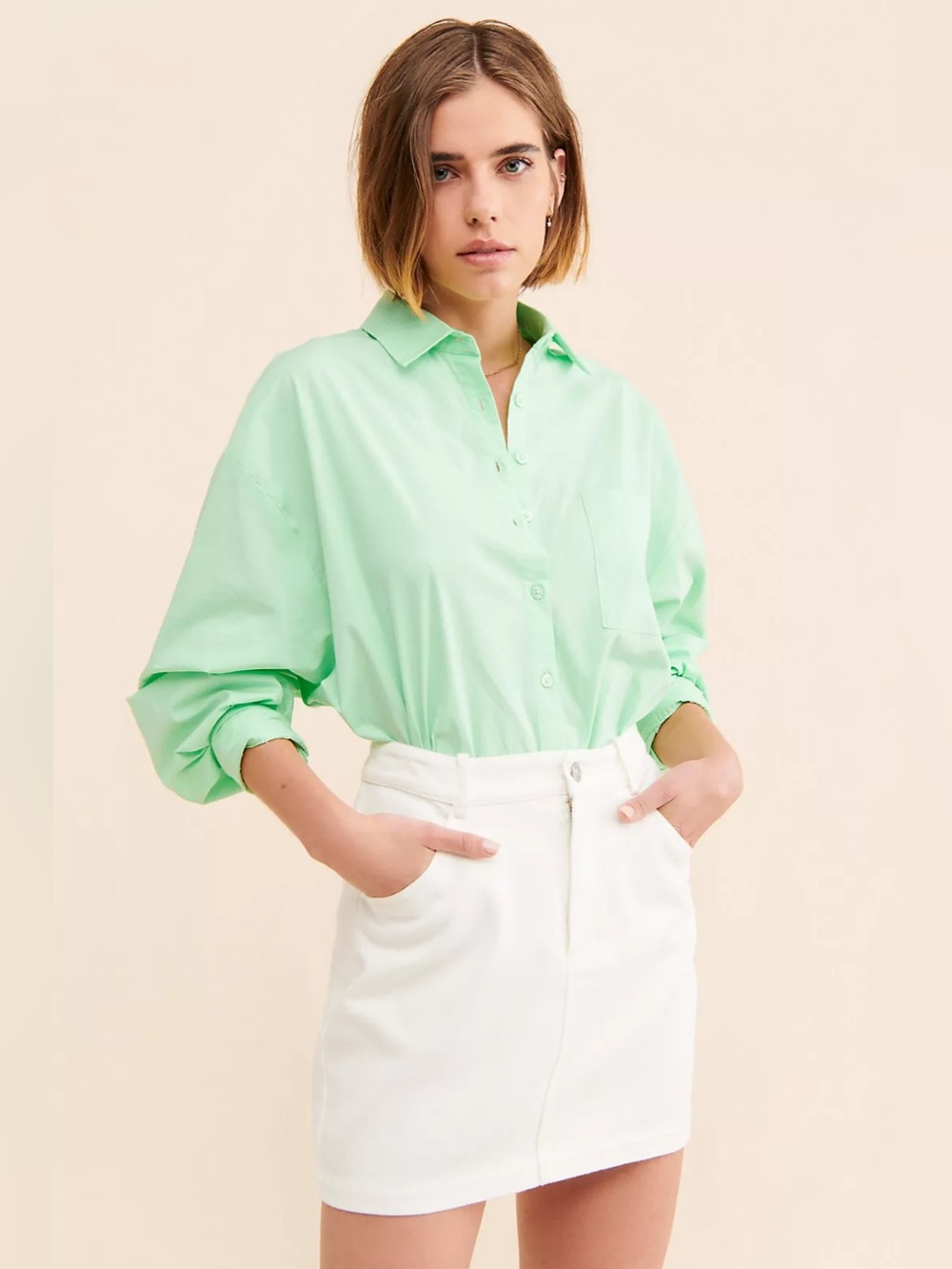 Pistola Lime Green Sloane Oversized Button-Down Shirt